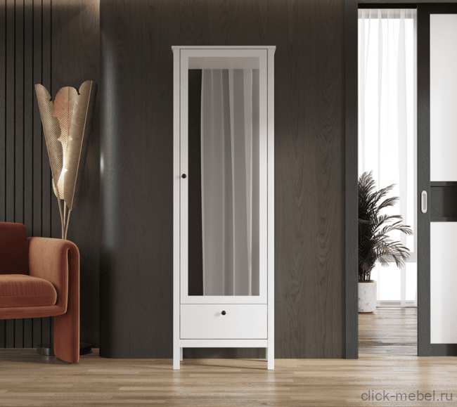 Шкаф с зеркалом - Ева 1W1S/60 Шкаф с зеркалом - Ева 1W1S/60