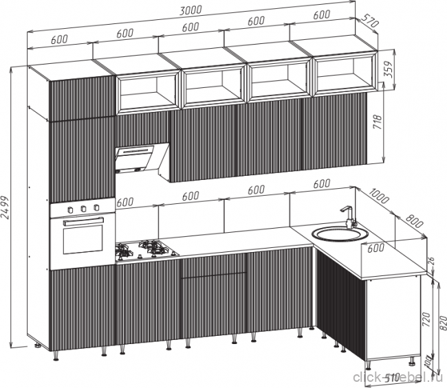 Кухня - №2 3000х1800х2499 (4)