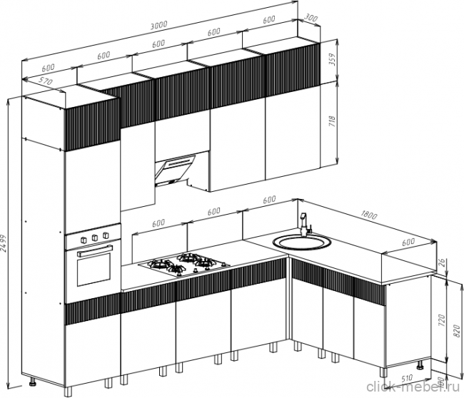 Кухня - №2 3000х1800х2499 (2)
