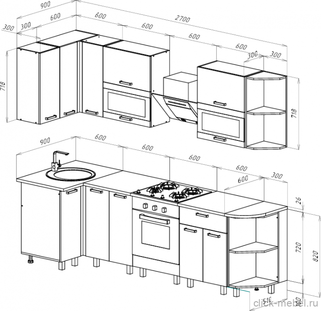 Кухня - №3 2700х900